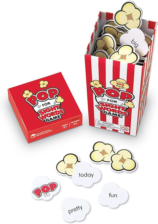 Learning Resources LER8430 Pop For Sight Words Game, Vocabulary/Literacy Game, 92 Cards, Ages 5+