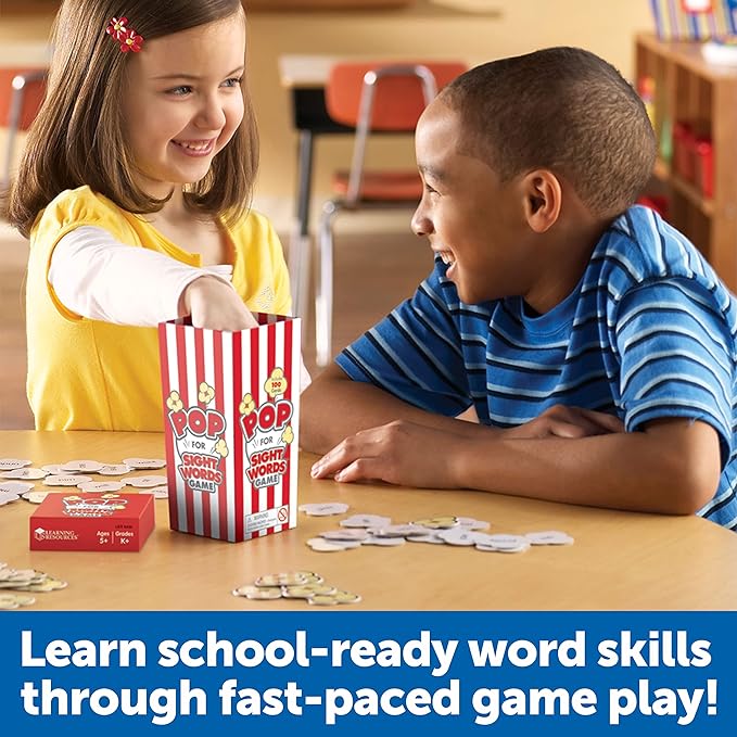 Learning Resources LER8430 Pop For Sight Words Game, Vocabulary/Literacy Game, 92 Cards, Ages 5+
